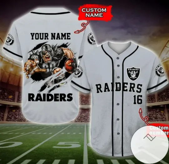 Raiders Personalized BASEBALL JERSEY - hot jersey gift, gift fan
