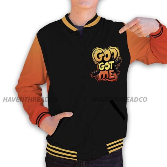 VaporMax Crimson Total Orange Plus Unisex Varsity Jacket, God Got Me Varsity Custom, Custom Baseball Jacket