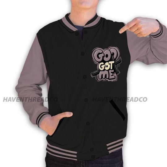 AJ 3 Black Violet Ore Unisex Varsity Jacket, God Got Me Varsity Custom, Custom Baseball Jacket