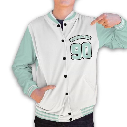 AF 1 Low Jade Ice White Unisex Varsity Jacket, Hustle Like Broke Varsity Custom, Custom Baseball Jacket
