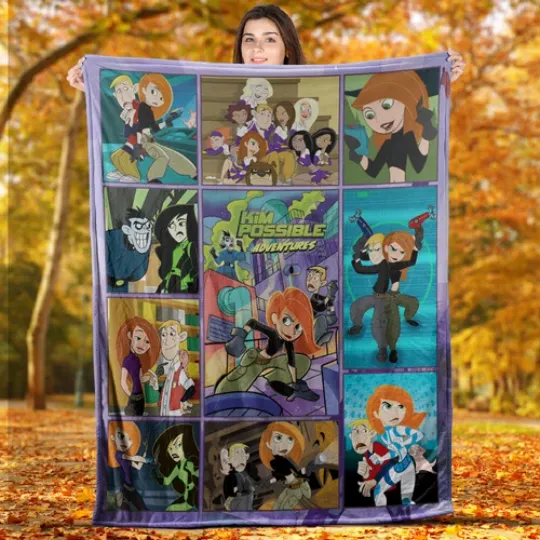 Kim Possible Blanket, Kim Possible Cartoon Throw, Sherpa Blanket