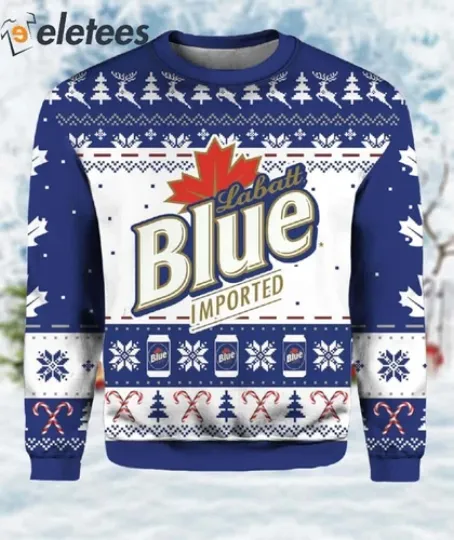 Labatt Blue Ugly Christmas Sweater XNZ5PCC3