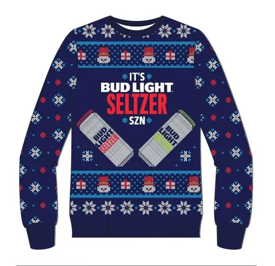 BUD LIGHT Ugly Christmas Holiday Sweater PROMO NEW SEALED Med RARE!