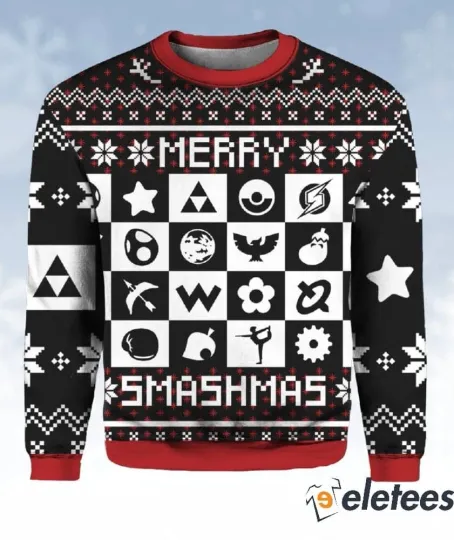 Merry Smashmas Super Smash Bros Ugly Christmas Sweater PLFKH86C
