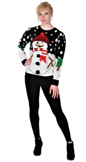 RWB Slim Fit Ugly Christmas Sweaters Santa Snowman X-Large Navy