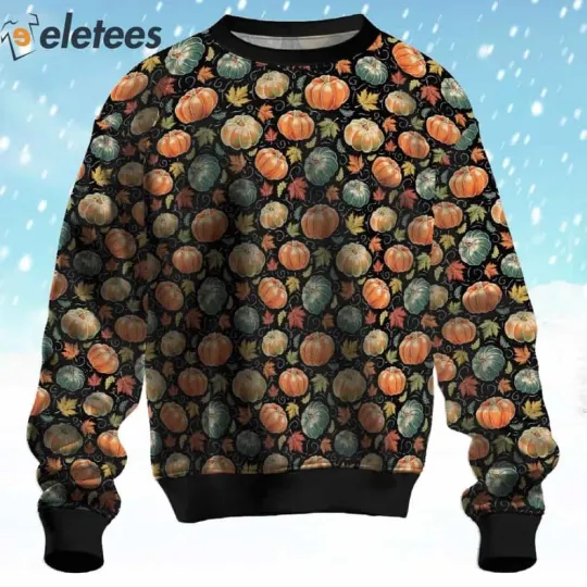Artistic Pumpkin Harvest Ugly Christmas Sweater 6PG4DNZ6