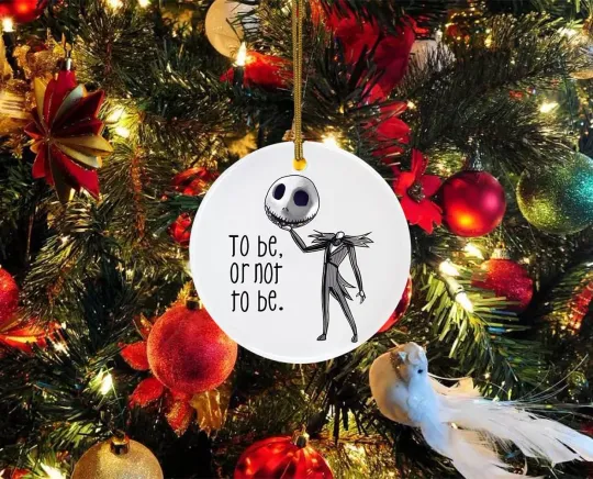 Funny Jack Skellington Christmas Ceramic Ornament Merry Christmas Home Decoratio