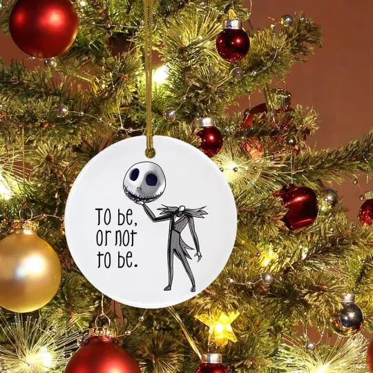 Funny Jack Skellington Christmas Ceramic Ornament Merry Christmas Home Decoratio