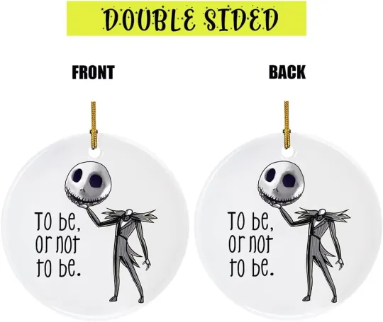 Funny Jack Skellington Christmas Ceramic Ornament Merry Christmas Home Decoratio