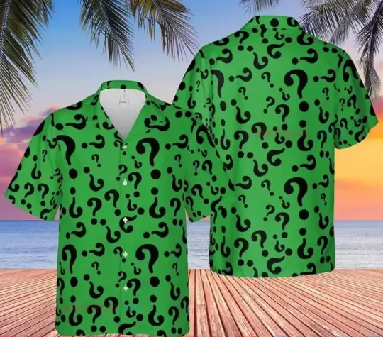 Riddler Supervillain Green Hawaiian Shirt
