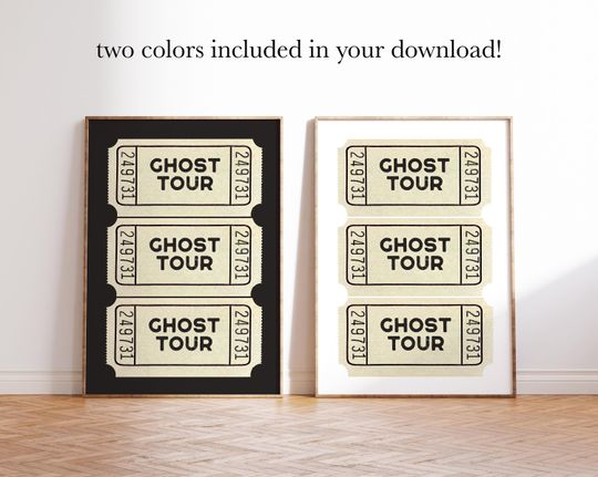 halloween | ghost tour ticket | cute halloween decor | halloween print | trendy halloween art