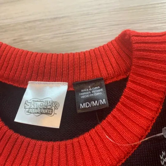 SpongeBob Squarepants Ugly Christmas Sweater Mens Size Medium Nick 90s E213