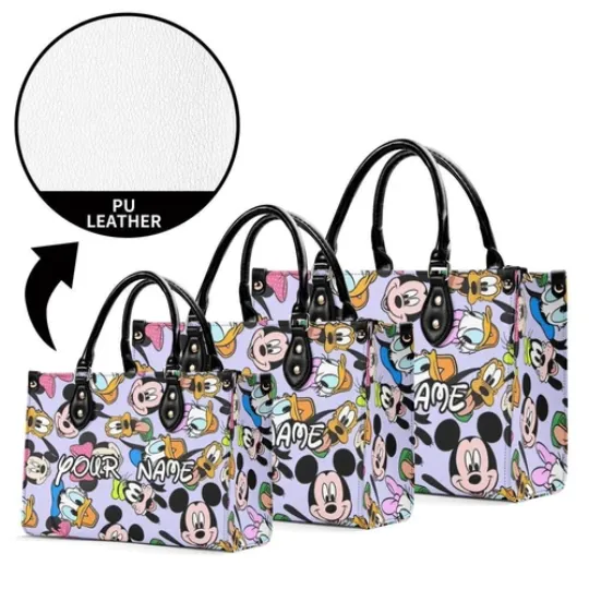 Personalized Mickey Leather Handbag, Disney Lethal Handbag, Gift For Her