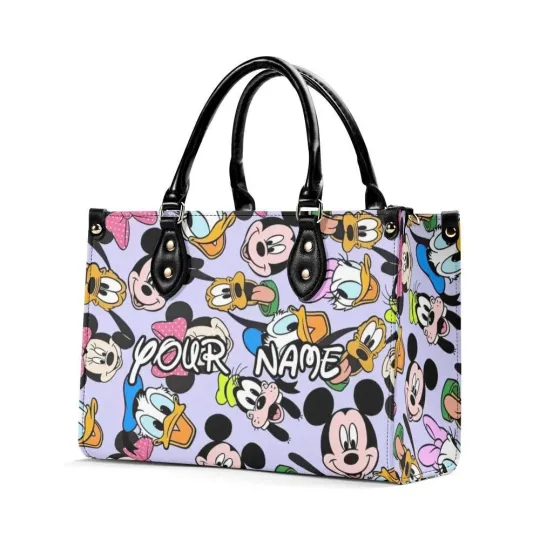 Personalized Mickey Leather Handbag, Disney Lethal Handbag, Gift For Her