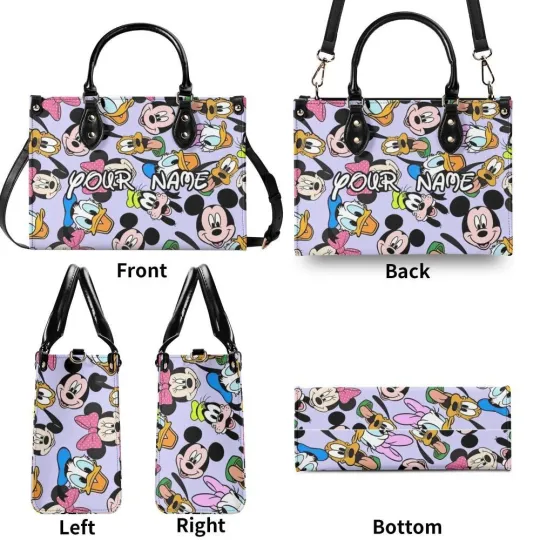 Personalized Mickey Leather Handbag, Disney Lethal Handbag, Gift For Her