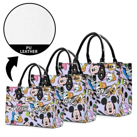 Personalized Mickey Leather Handbag, Disney Lethal Handbag, Gift For Her