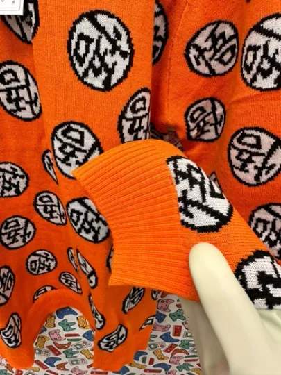 Dragon Ball Z Orange Sweatshirt Ugly Sweater Christmas Pullover - Mens Medium M