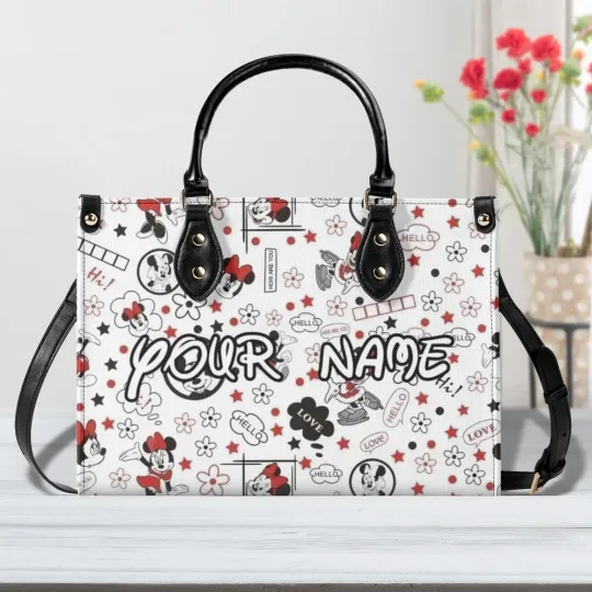 Personalized Mickey Leather Handbag, Disney Lethal Handbag, Gift For Her