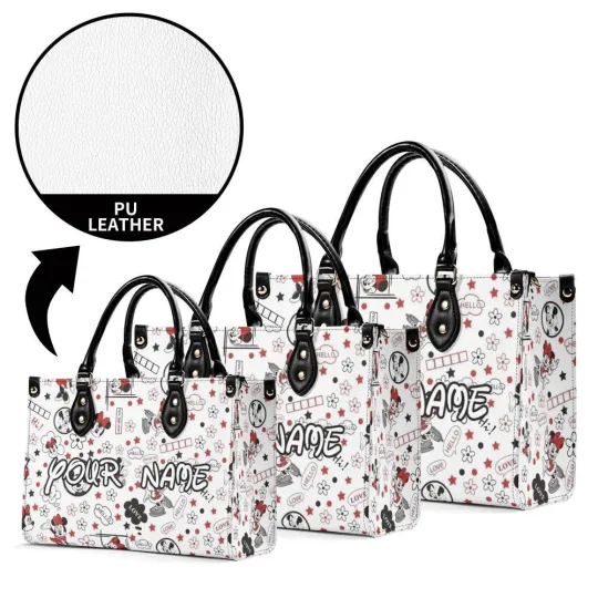 Personalized Mickey Leather Handbag, Disney Lethal Handbag, Gift For Her