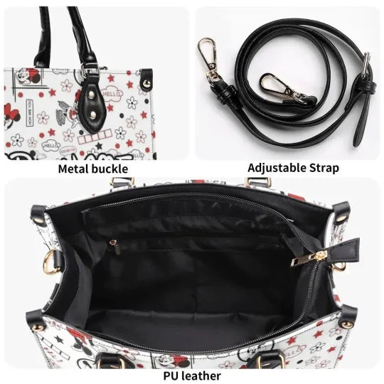 Personalized Mickey Leather Handbag, Disney Lethal Handbag, Gift For Her
