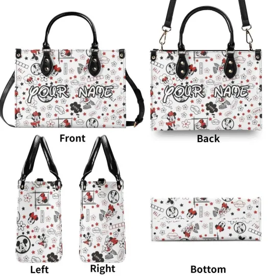 Personalized Mickey Leather Handbag, Disney Lethal Handbag, Gift For Her