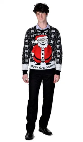 RWB Ugly Christmas Sweater for Men Pullover Navy