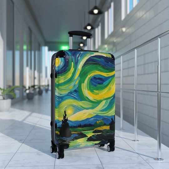 Suitcase -Northern Lights Starry Night