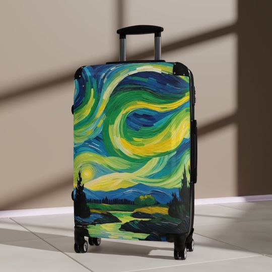 Suitcase -Northern Lights Starry Night