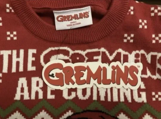 Small 38" chest Gremlins Christmas Xmas jumper sweater by Warner Bros