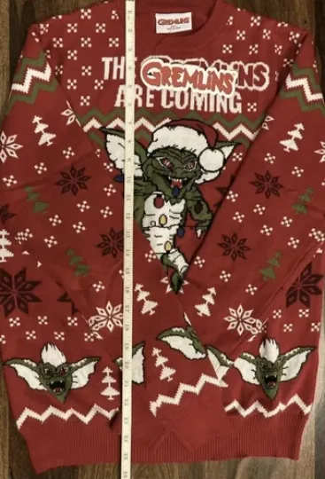 Small 38" chest Gremlins Christmas Xmas jumper sweater by Warner Bros
