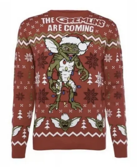 Small 38" chest Gremlins Christmas Xmas jumper sweater by Warner Bros