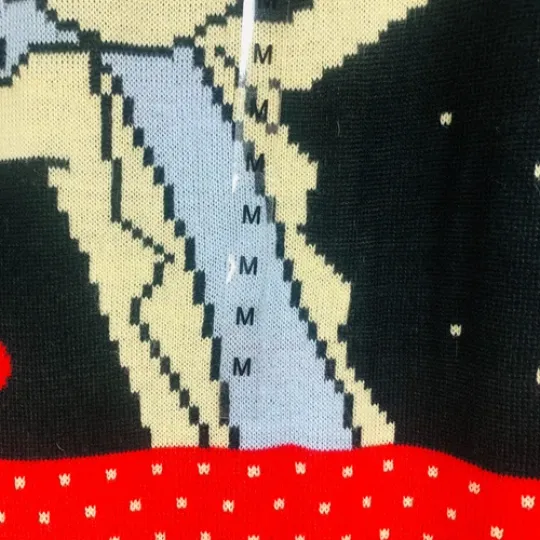 NWT Rick and Rickandmorty UGLY Christmas Sweater Size Medium Red Graphic Weave