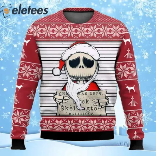 Jack Christmas Dept Skellington Nightmare Before Christmas Ugly Sweater H46SFFEJ