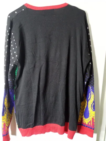 Ugly Christmas Party Flashing Dragon With Lights Sweater New Sz 2XL