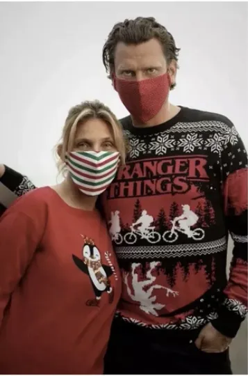 Large 41" inch chest Stranger Things Ugly Christmas Jumper Sweater Xmas Netflix