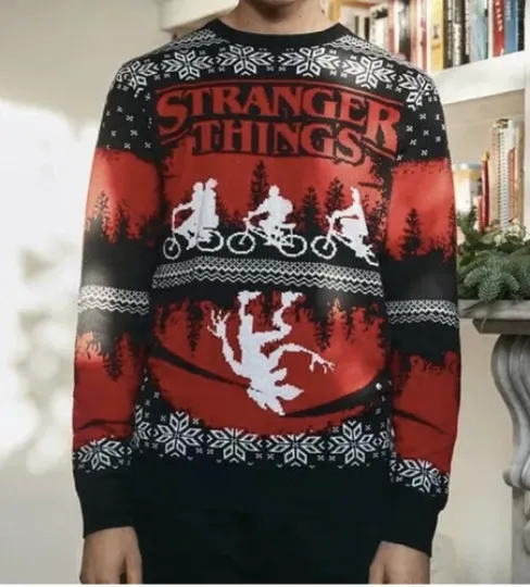 Large 41" inch chest Stranger Things Ugly Christmas Jumper Sweater Xmas Netflix