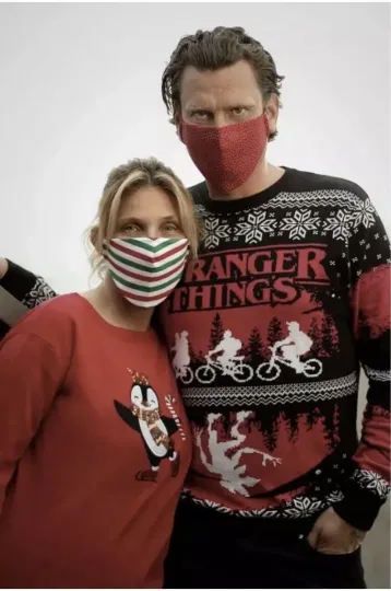 Large 41" inch chest Stranger Things Ugly Christmas Jumper Sweater Xmas Netflix