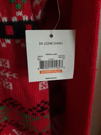 NWT LLAMA Holiday Time CHRISTMAS Ugly Sweater Size 3X