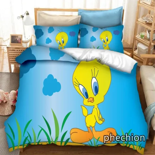 3D Anime TweetyBird Bedding Set | Cartoon Bedding Set | Gift For Kids