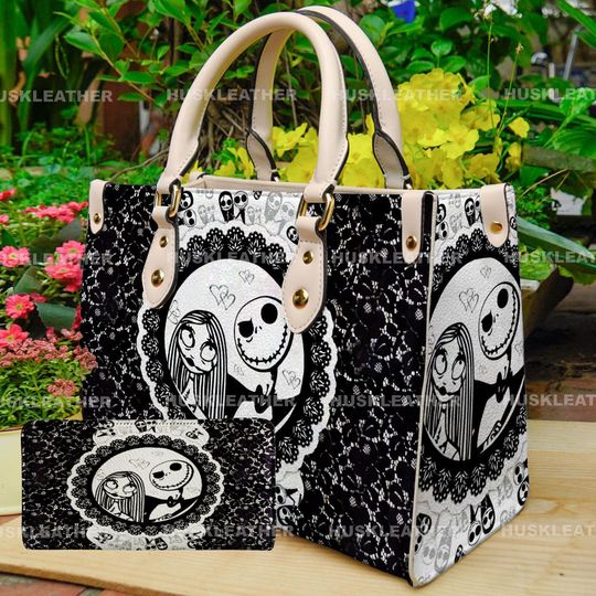 Personalized Jack & Sally Handbag - Nightmare Before Christmas PU Leather Satchel