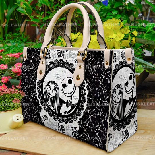 Personalized Jack & Sally Handbag - Nightmare Before Christmas PU Leather Satchel