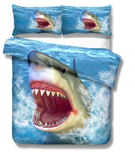 3D Shark Sea Quilt Cover Set Bedding Sets Pillowcases 24
