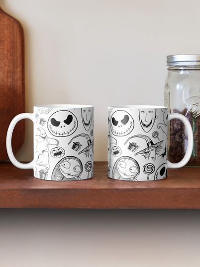 Nightmare before Christmas Pattern Coffee Mug