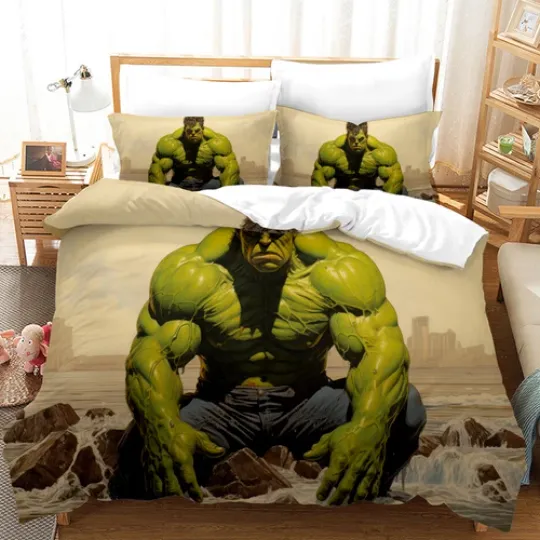 Hulk 3 Piece Duvet Cover Set Bedding Set Soft Comforter Cover Pillowcase Gifts