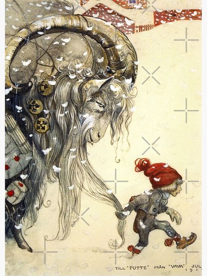 Yule Goat - John Bauer Christmas  Art Print