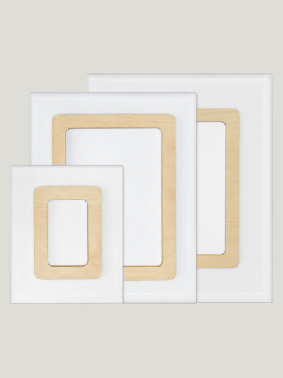 Festive Snowy Canvas: Unique Winter Art for Creative Spaces Mounted Print