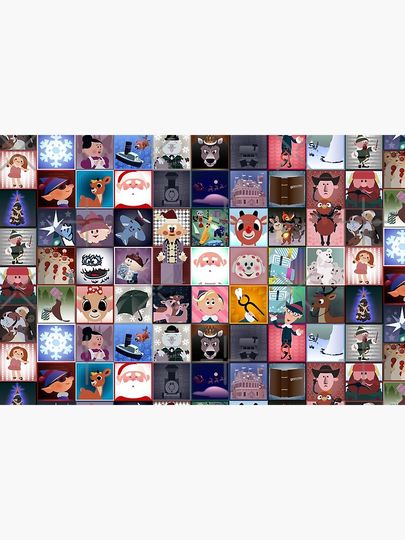 Rudolph Squares Bath Mat