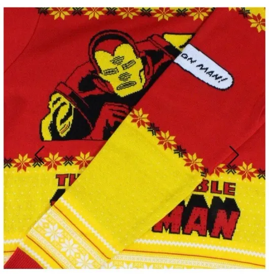 XS (UK) Iron Man Ugly Christmas Xmas Jumper Sweater by Numskull Marvel Avengers