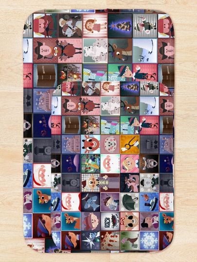 Rudolph Squares Bath Mat
