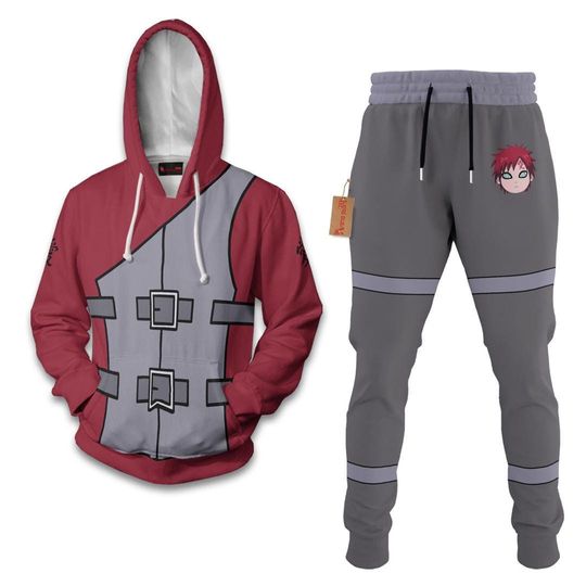 Gaara Hoodie And Jogger Set Anime Clothes